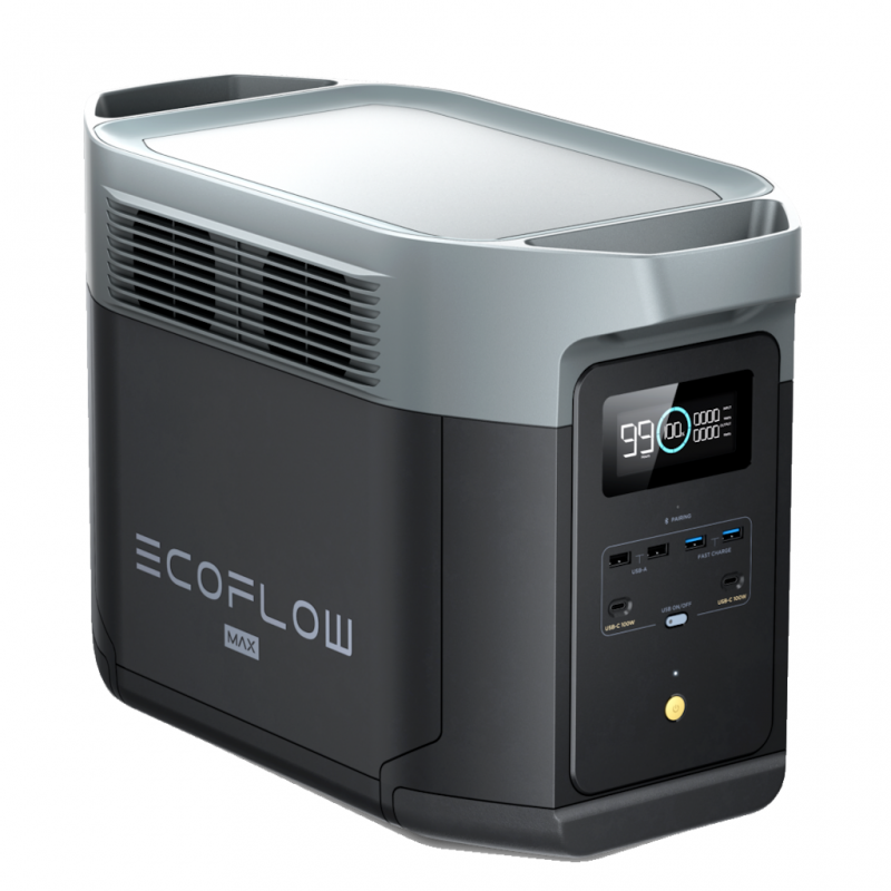 Kit Solar de Respaldo EcoFlow DELTA 2 MAX 2400 W + 2 Paneles Solares Flexibles de 560 W + Transferencia Automática _8