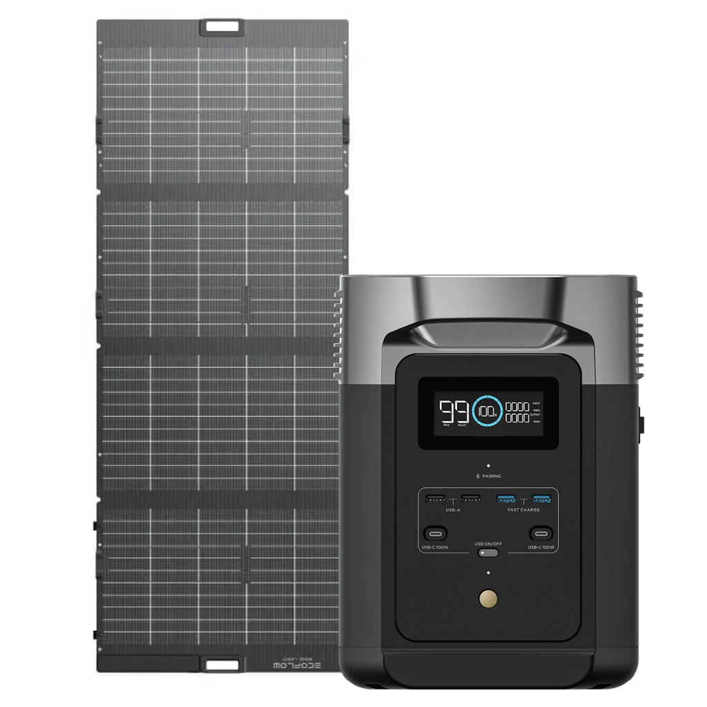 Kit Solar Portátil EcoFlow DELTA 2 1.8 kW + Panel Solar Bifacial 400 W  - TIENEX