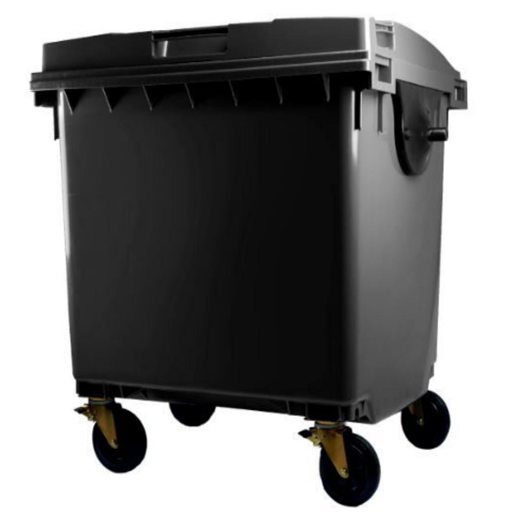 Contenedor de Basura con Ruedas 1100 Litros Negro CDR_1