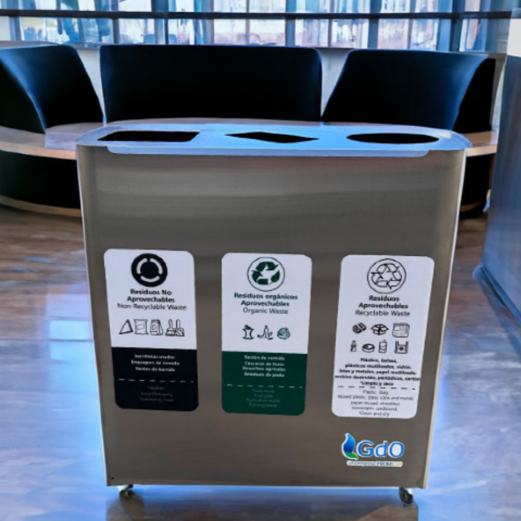 Punto Ecológico Acero Inoxidable 110 Litros 3 Divisiones  Metalis Ámbar lite_5